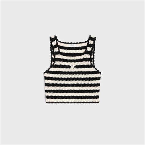 celine stripe crop|triomphe striped crop top in crocheted cotton .